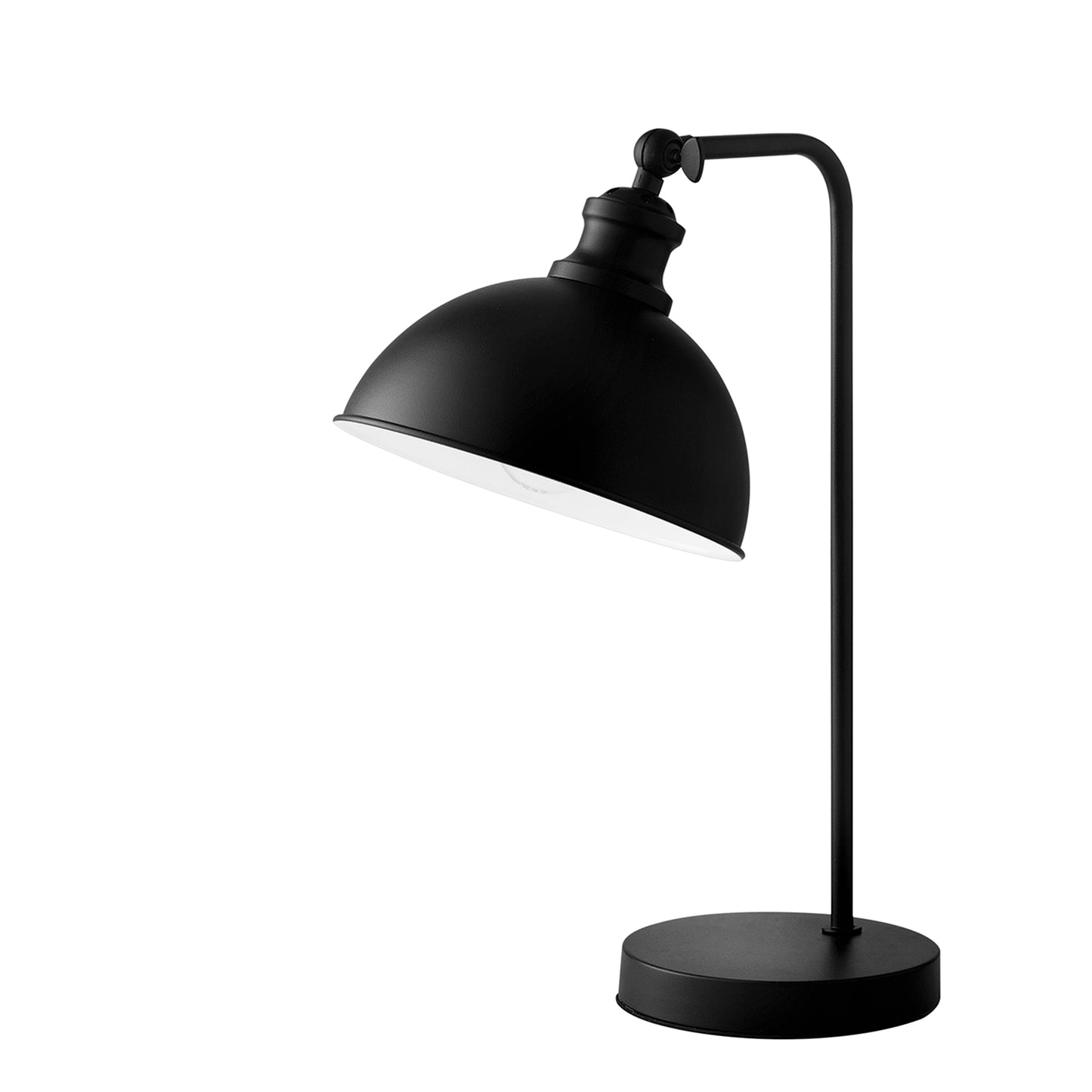 Lampada da tavolo CHARLESTON in metallo nero con interno bianco