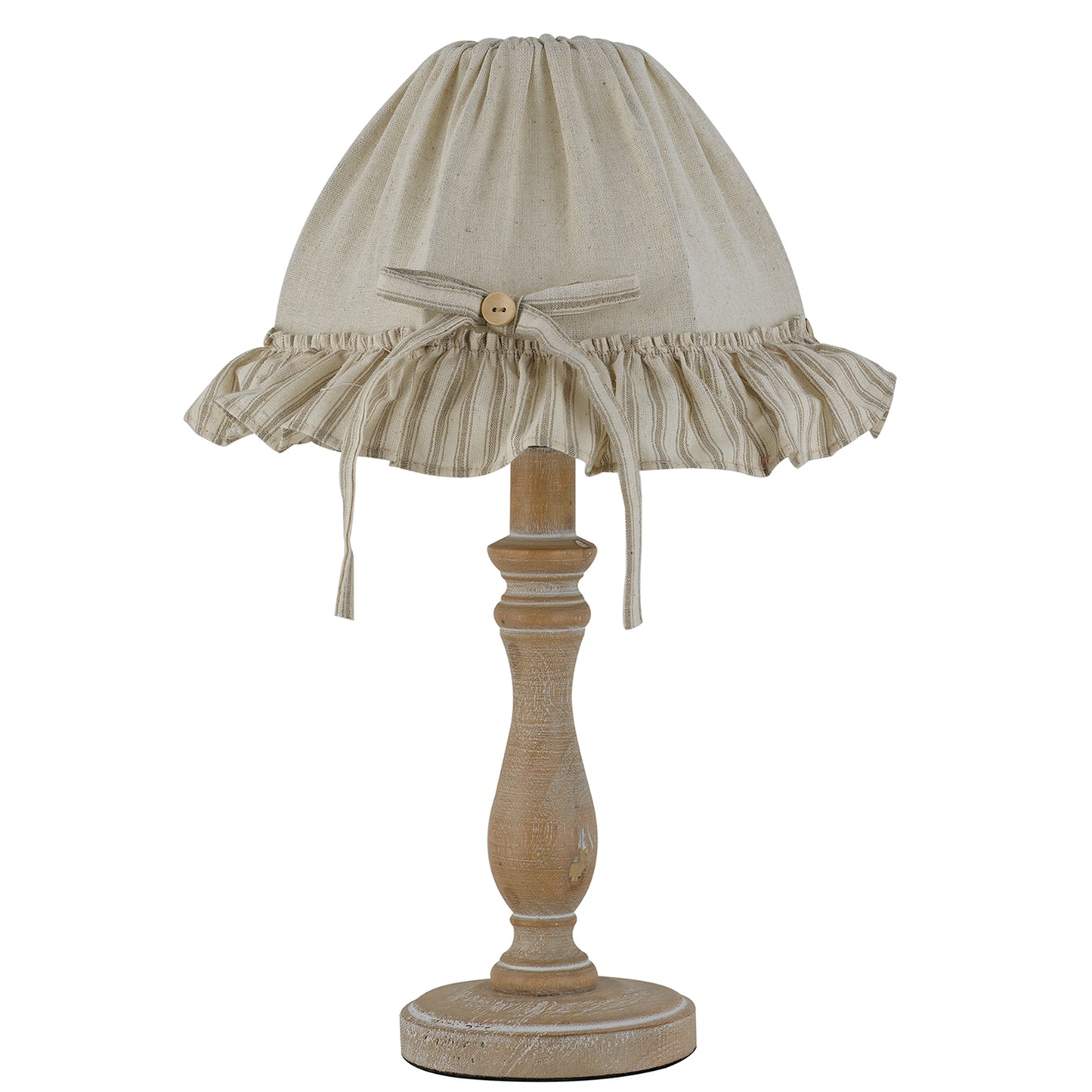 Lampada da tavolo CHERRY in legno con paralume in cotone