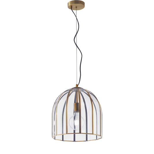 Sospensione CHESTER in vetro con rifiniture in metallo ottone 31.5x 30 cm. Ø