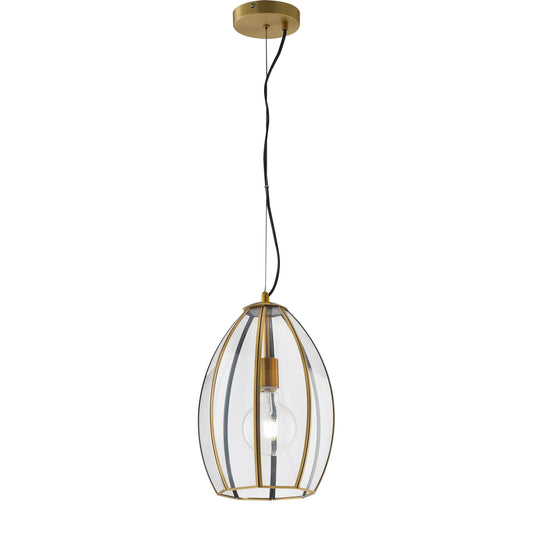 Sospensione CHESTER in vetro con rifiniture in metallo ottone 41.5x30 cm.Ø
