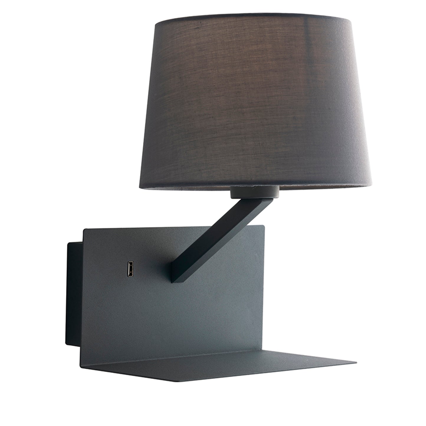 Applique CIAK grigia in metallo con presa USB
