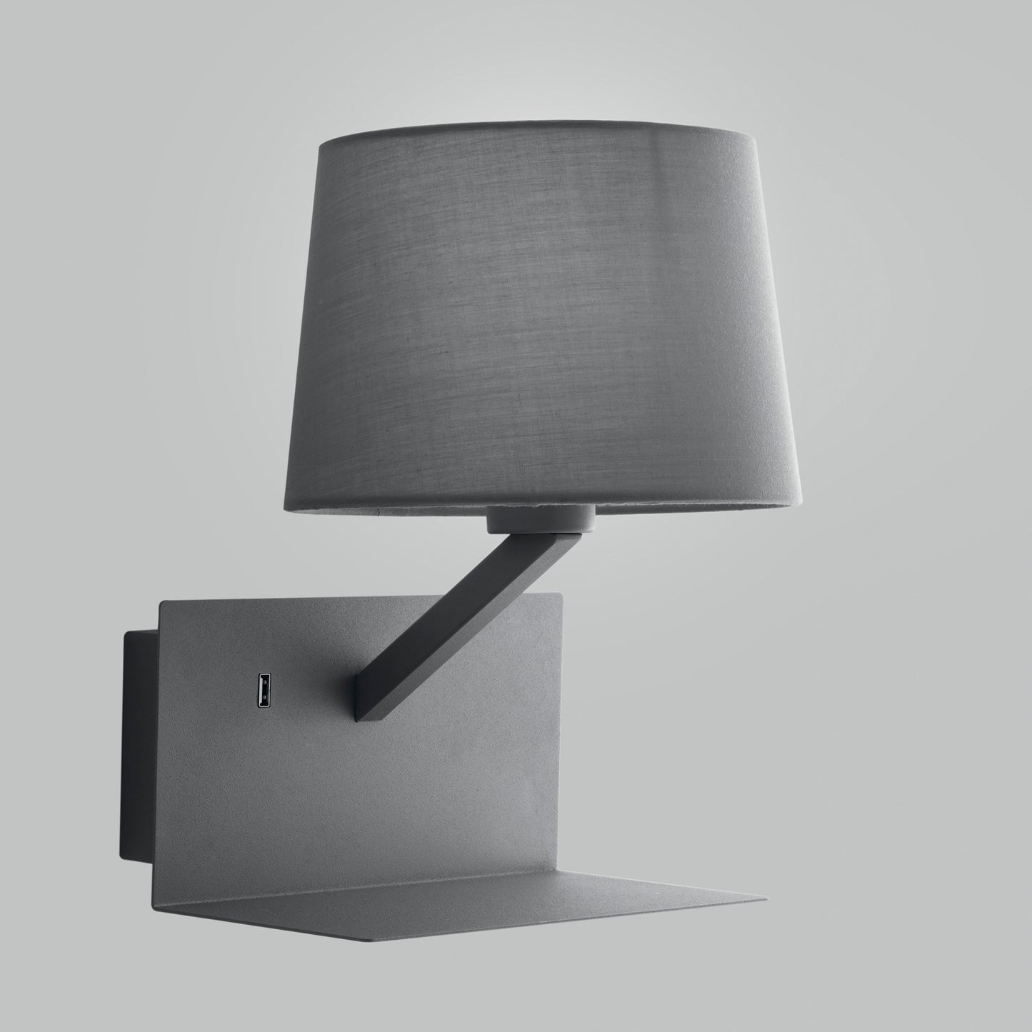 Applique CIAK grigia in metallo con presa USB