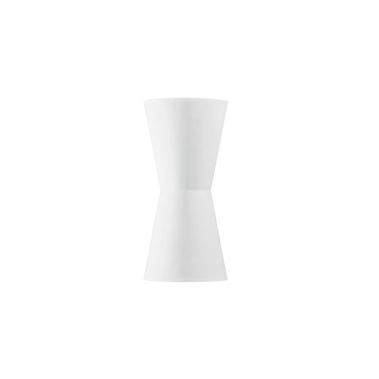 Applique CLEPSYDRA in gesso bianco verniciabile con luce biemissione 38 cm.