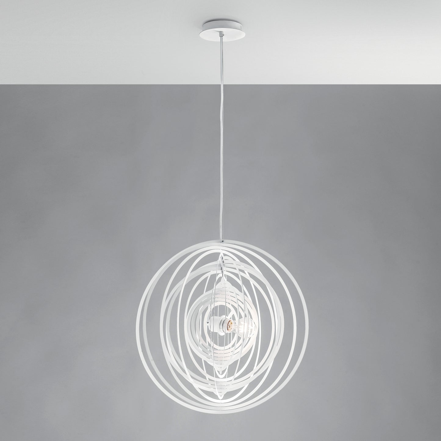 Sospensione CLUB in metallo bianco 120x50 cm. Ø