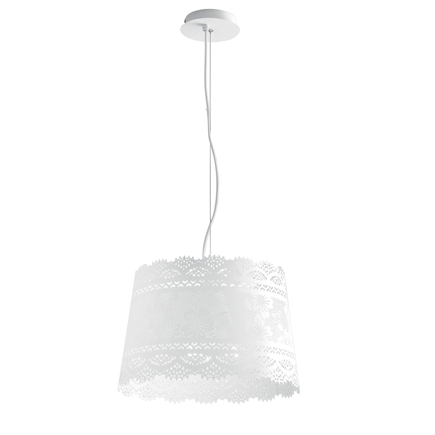 Sospensione CLUNY in metallo bianco opaco 40 cm.