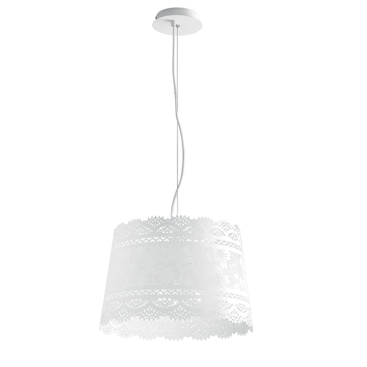 Sospensione CLUNY in metallo bianco opaco 40 cm.