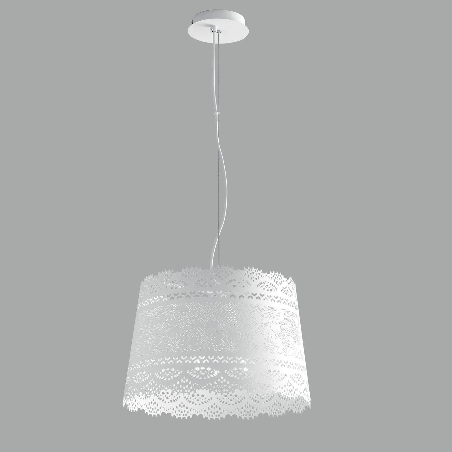 Sospensione CLUNY in metallo bianco opaco 40 cm.