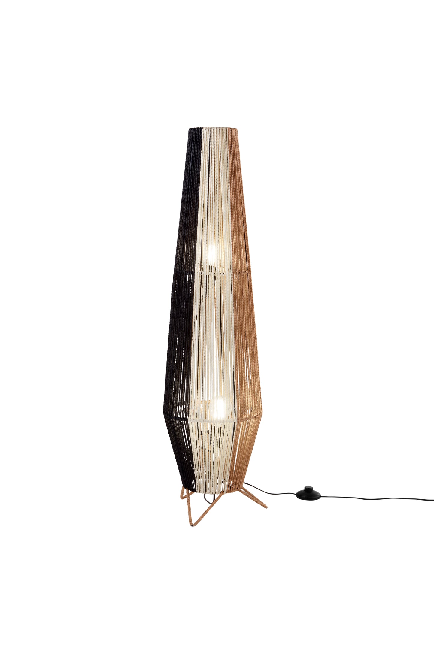 Lampada da terra COCONUT in fili di carta naturale 100cm