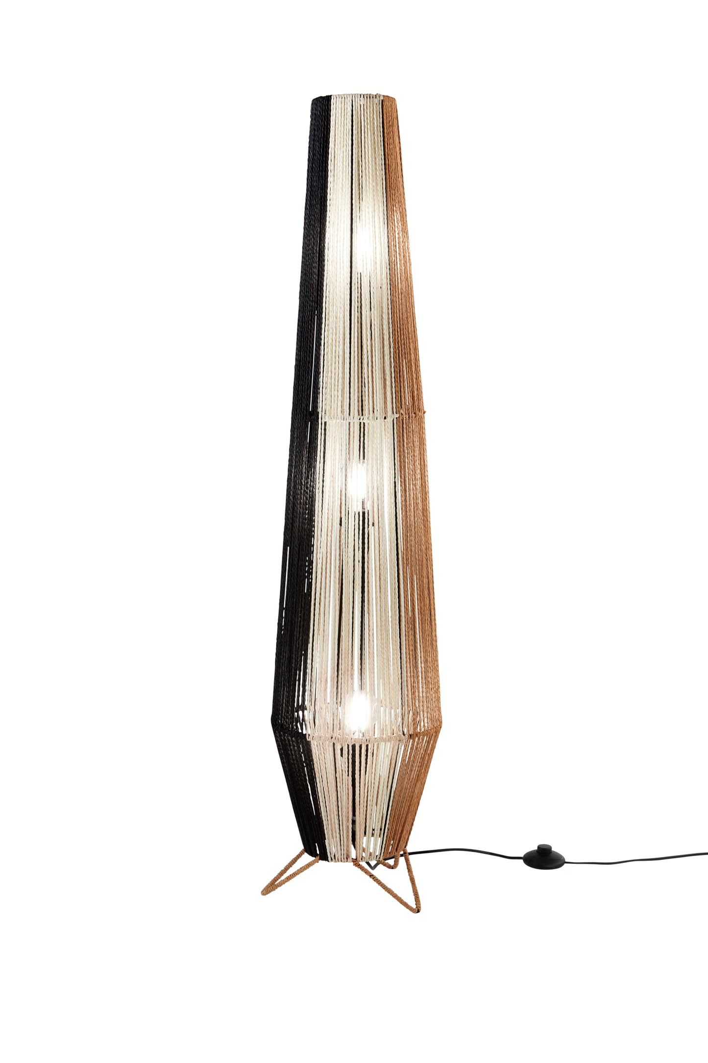 Lampada da terra COCONUT in fili di carta naturale 120cm