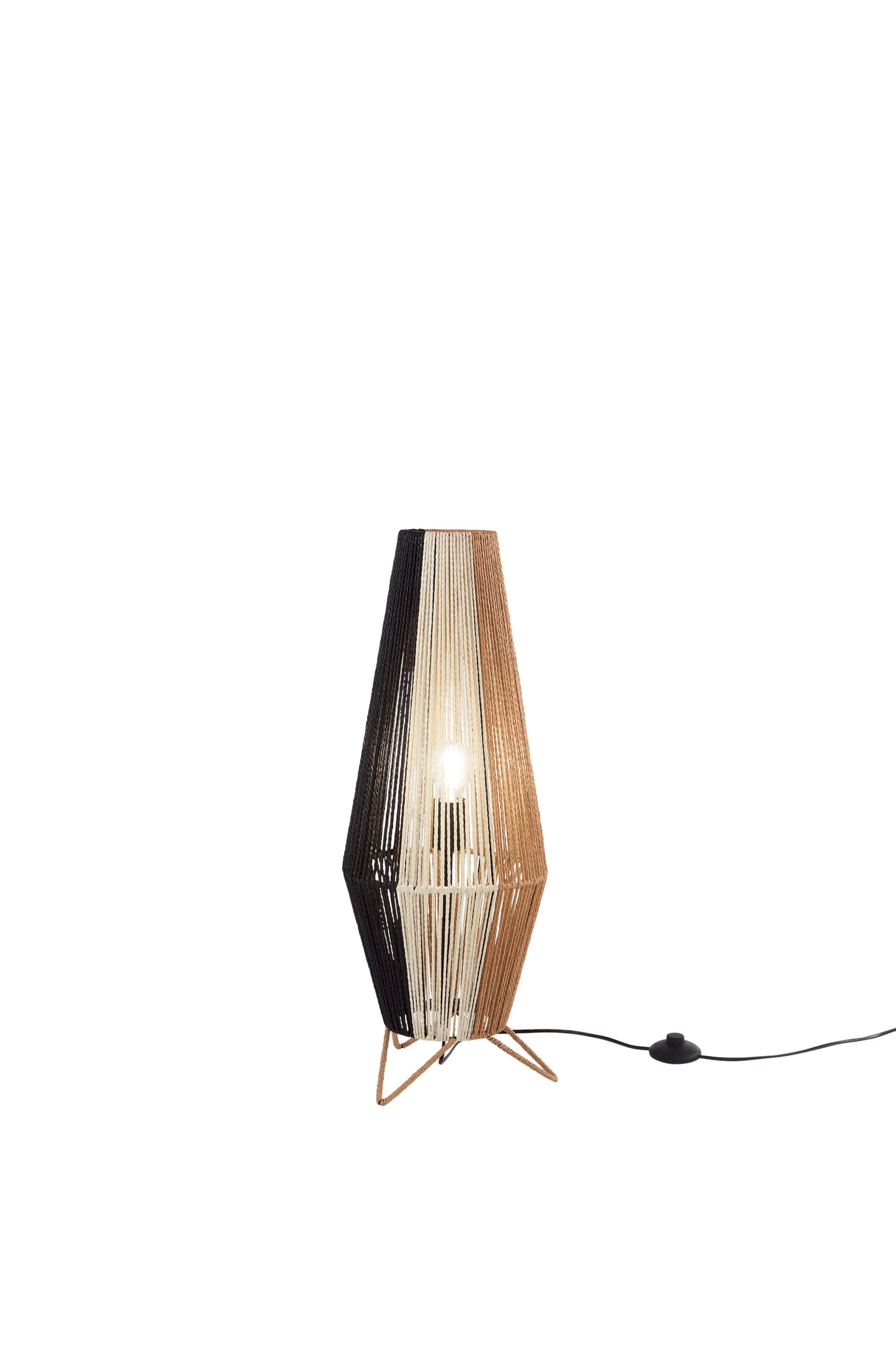 Lampada da terra COCONUT in fili di carta naturale 70cm