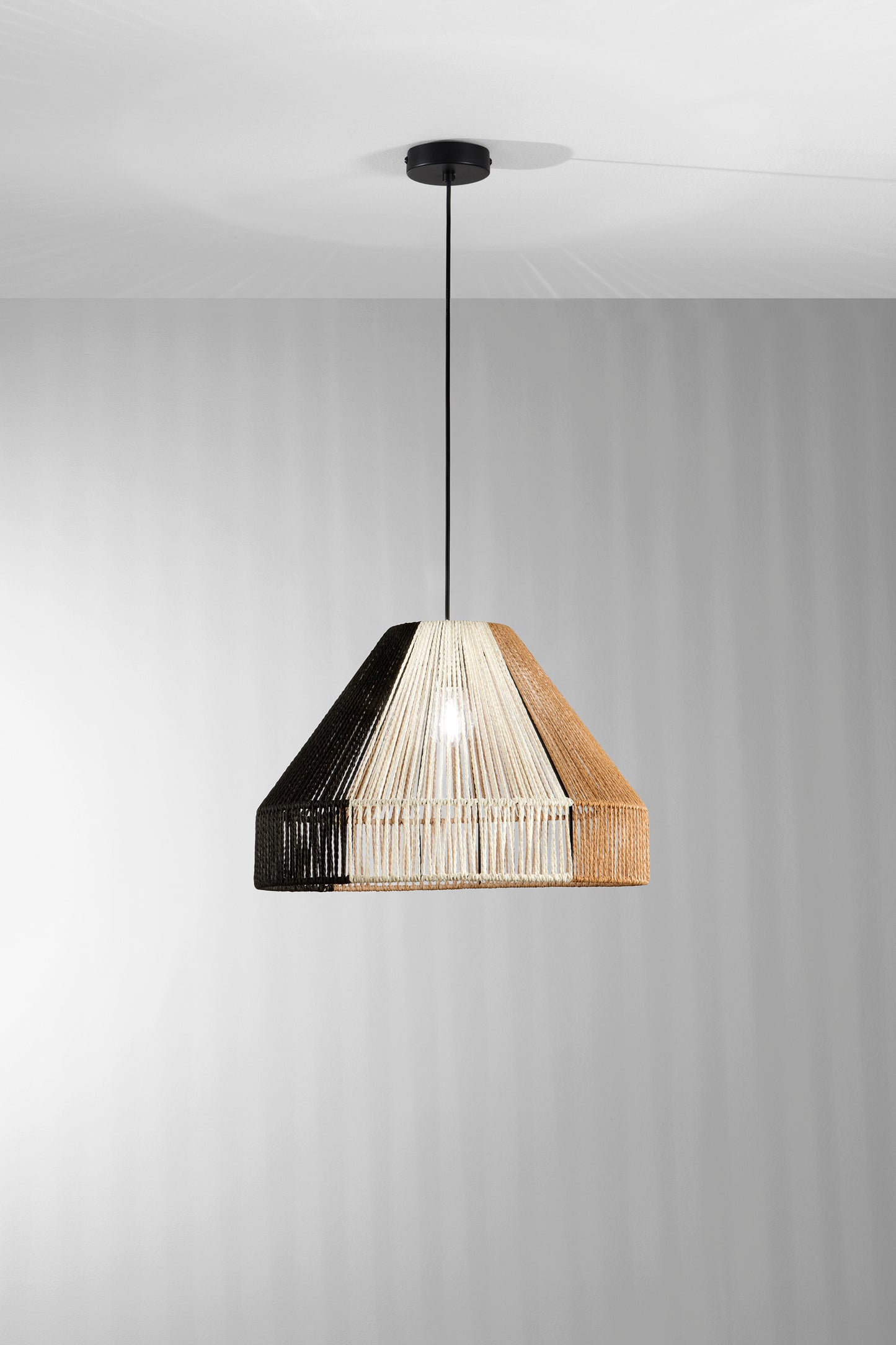 Sospensione COCONUT in fili di carta naturale 1 punto luce