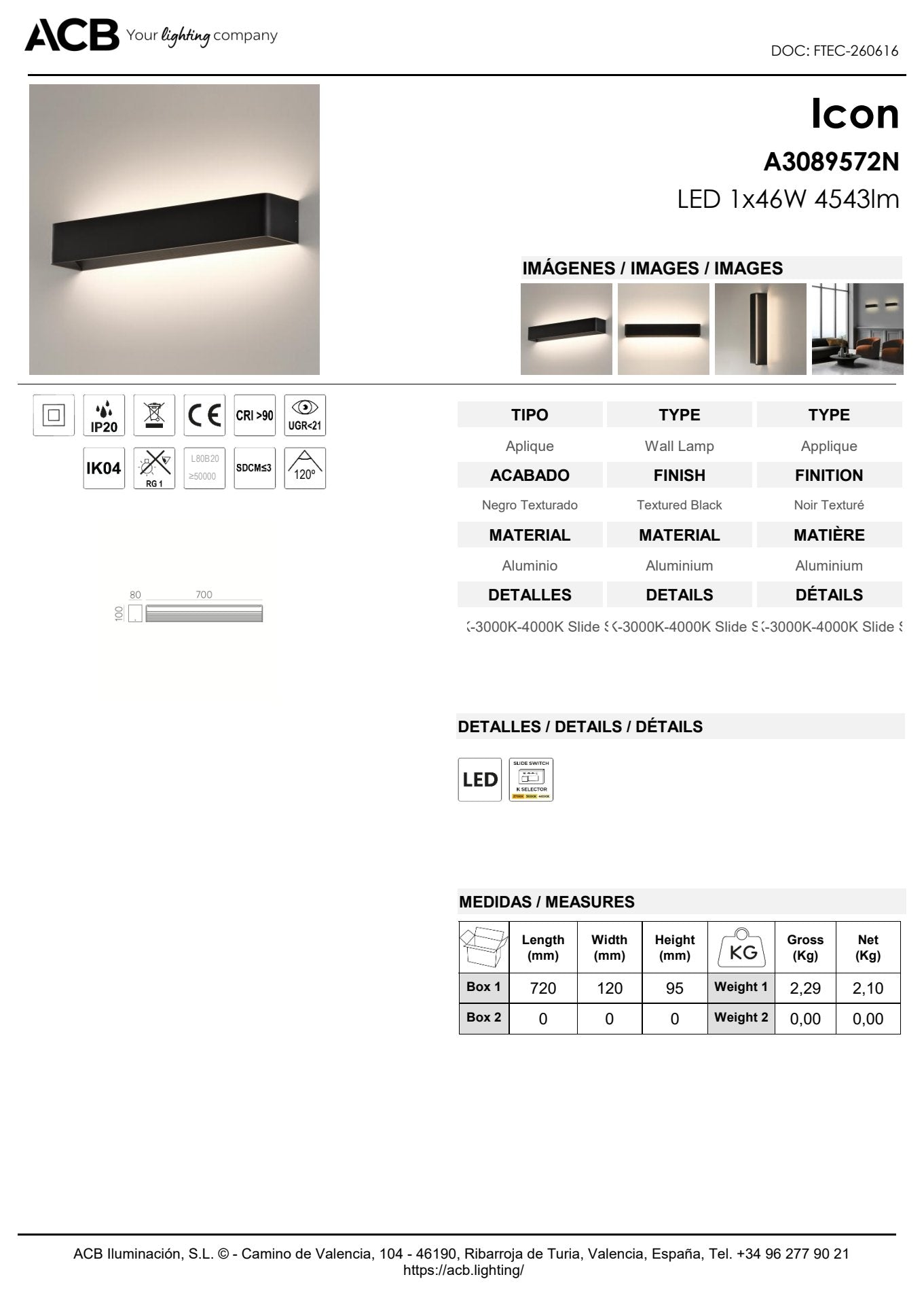 Scheda tecnica Icon - ACB