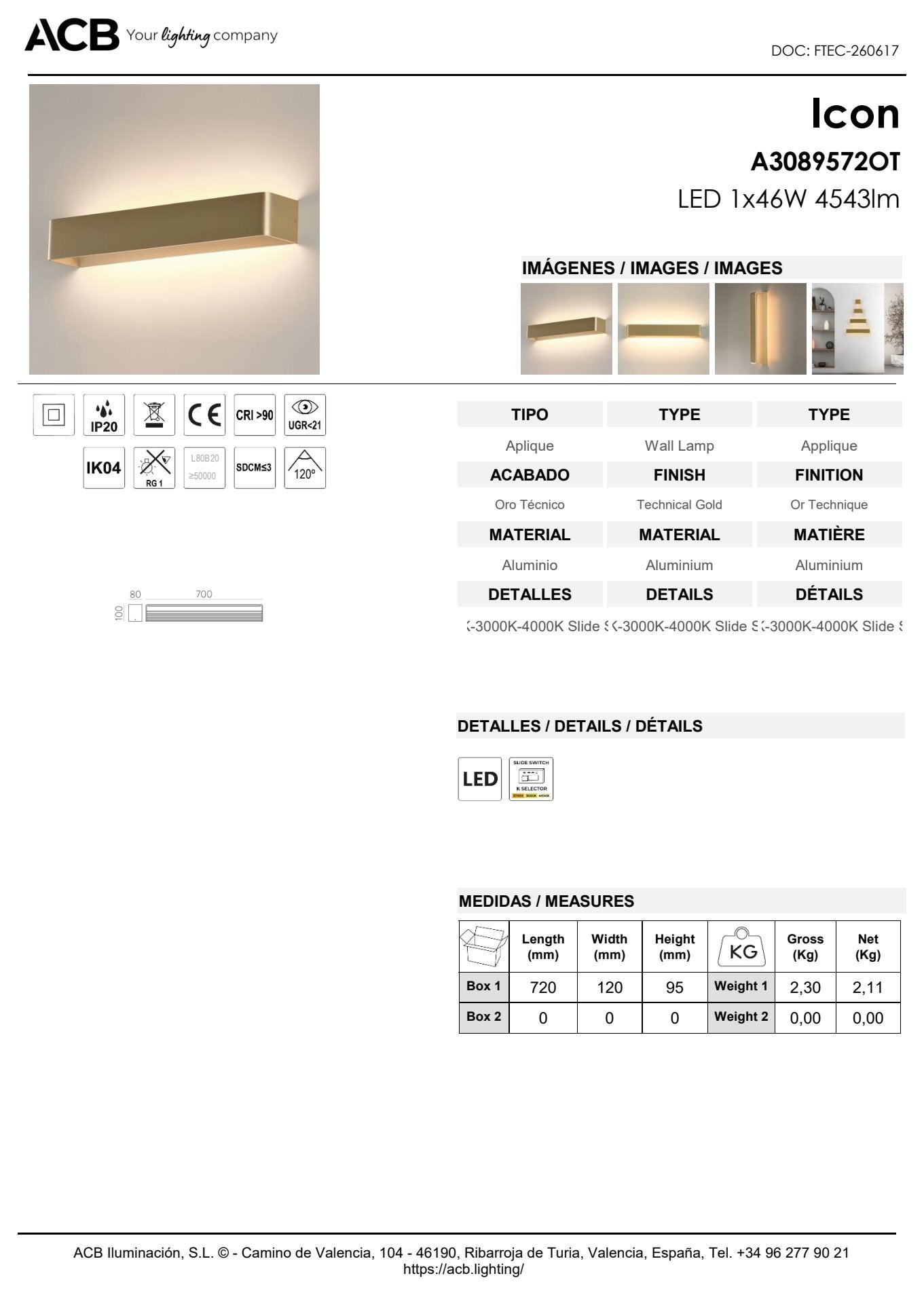 Scheda tecnica Icon - ACB