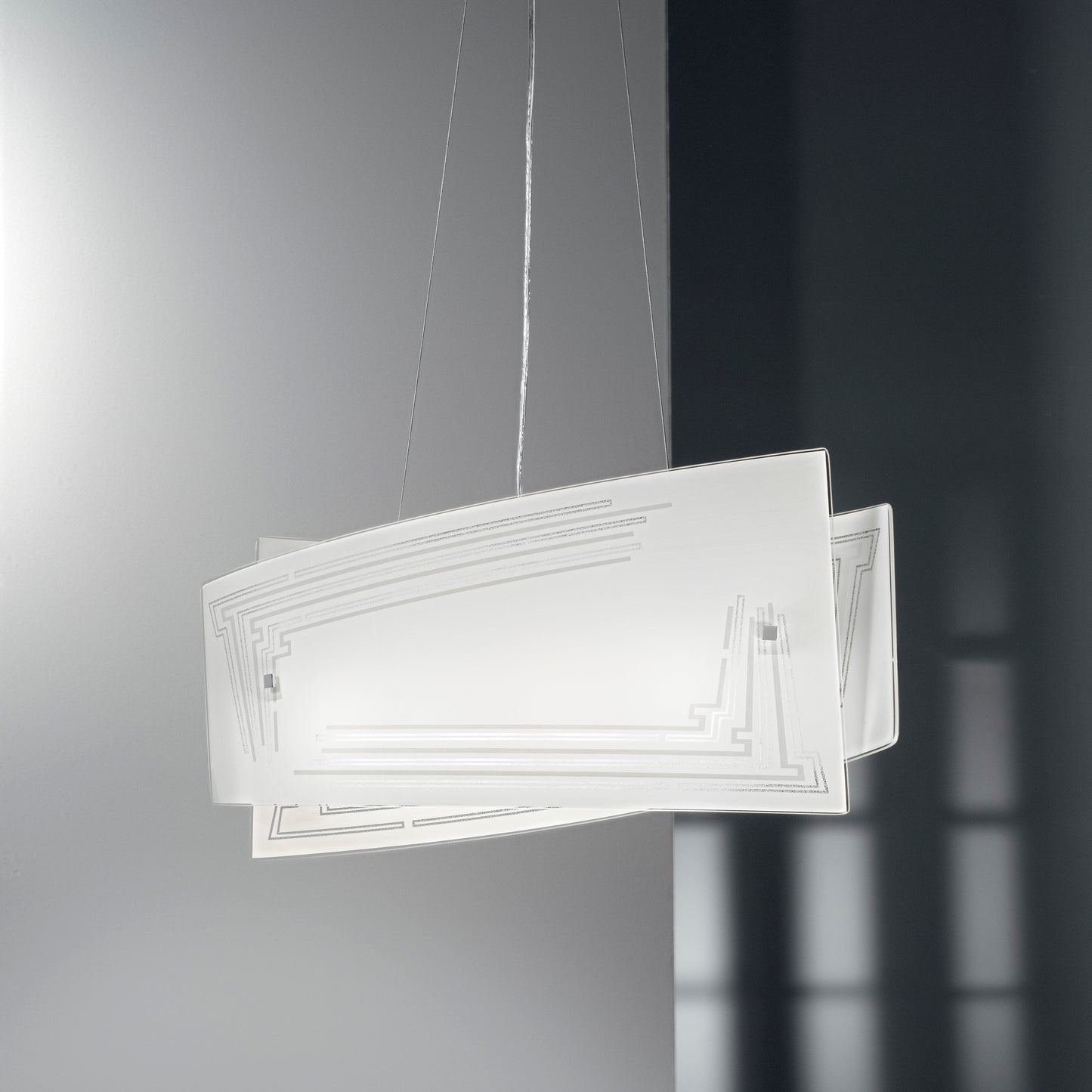 Sospensione CONCEPT in vetro bianco 60 cm.