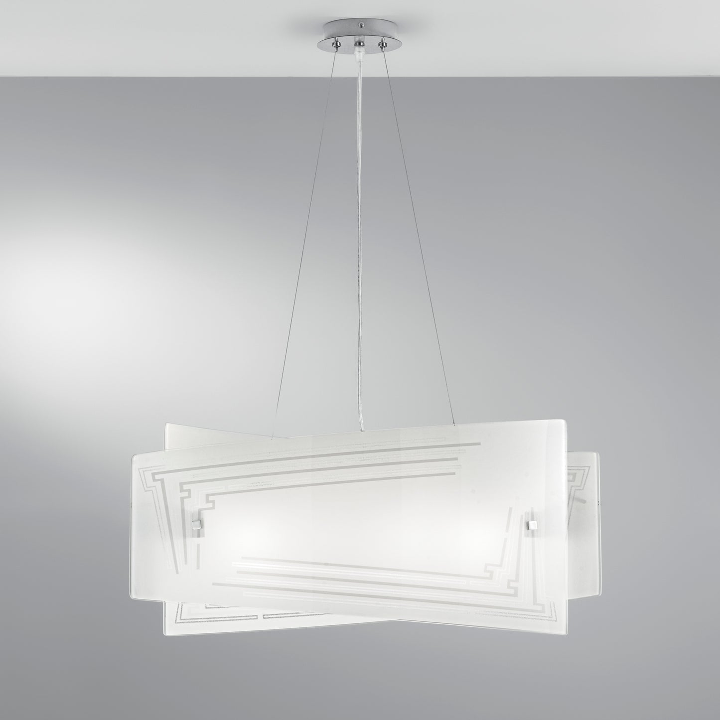 Sospensione CONCEPT in vetro bianco 60 cm.