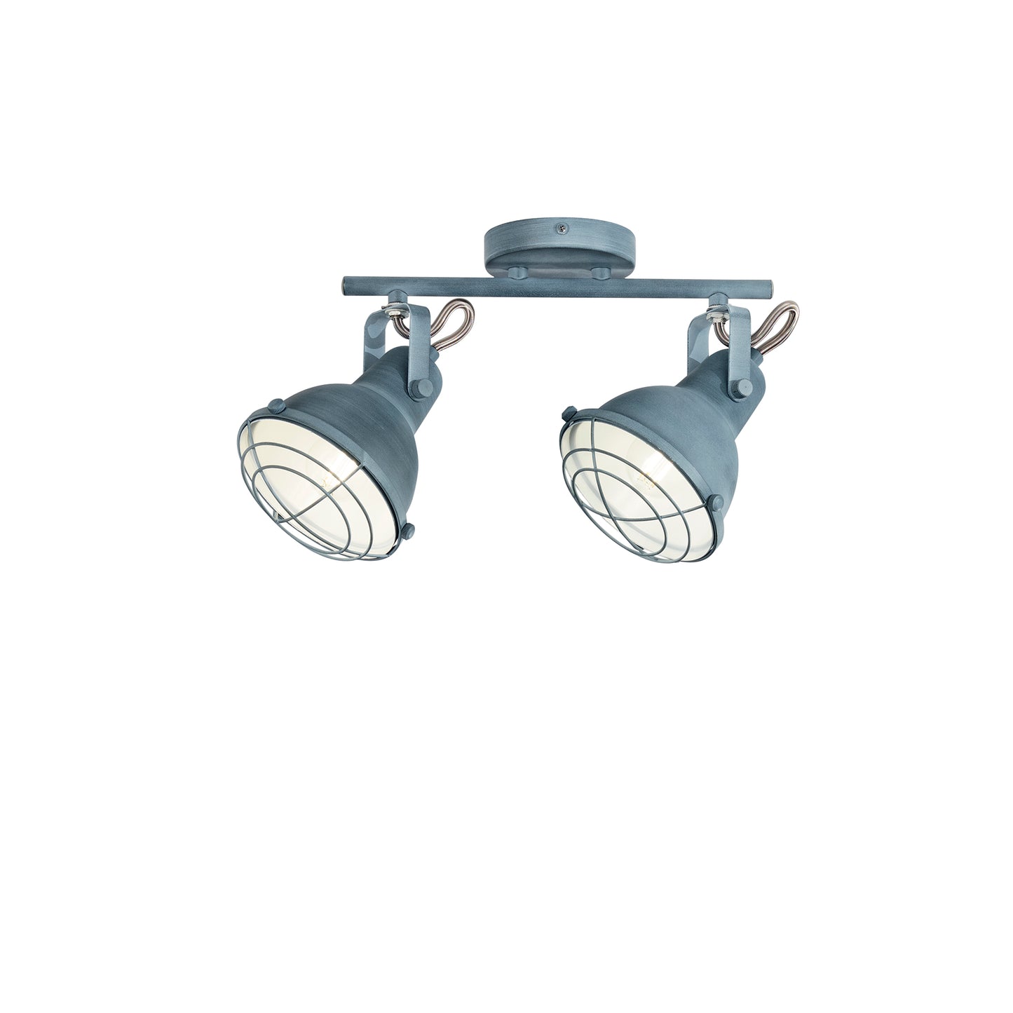 Plafone CUBA in metallo grigio con 2 diffusori orientabili