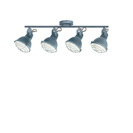 Plafone CUBA in metallo grigio con 4 diffusori orientabili