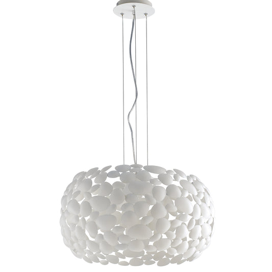 Lampadario a sospensione DIONISO in metallo bianco 48cm.