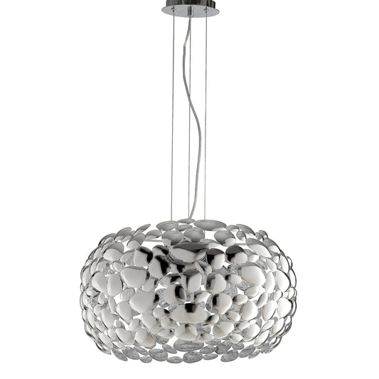 Lampadario a sospensione DIONISO in metallo cromato 48cm
