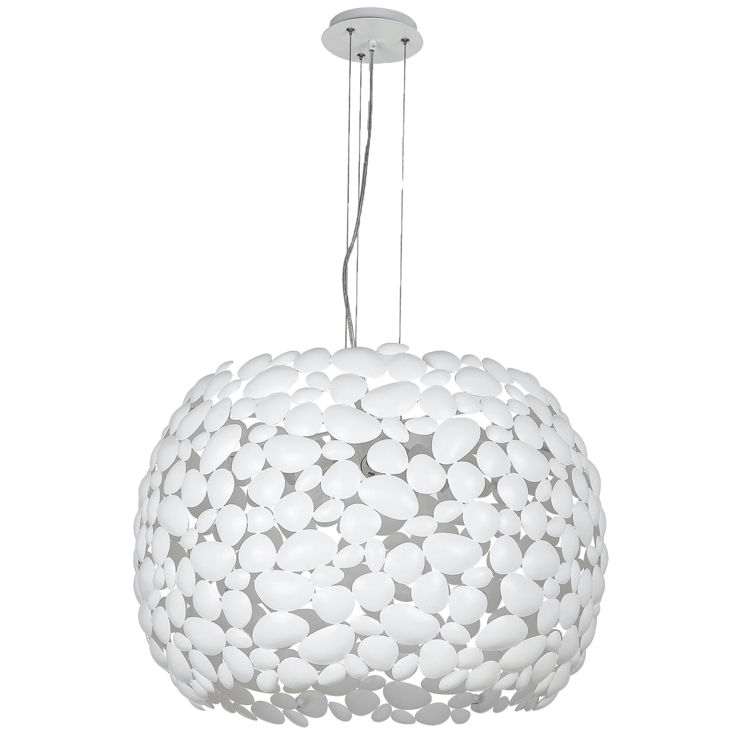 Lampadario a sospensione DIONISO in metallo bianco 65cm.