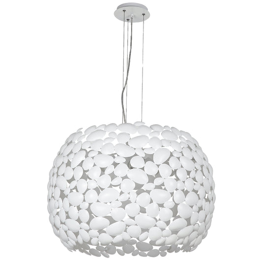 Lampadario a sospensione DIONISO in metallo bianco 65cm.