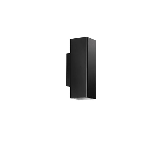 Applique DUDUK quadrata biemissione in metallo nero 7 cm.