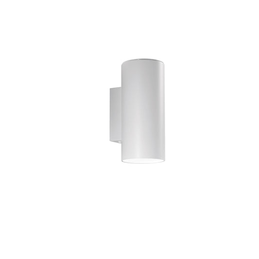 Applique DUDUK rotonda biemissione in metallo bianco 10 cm.
