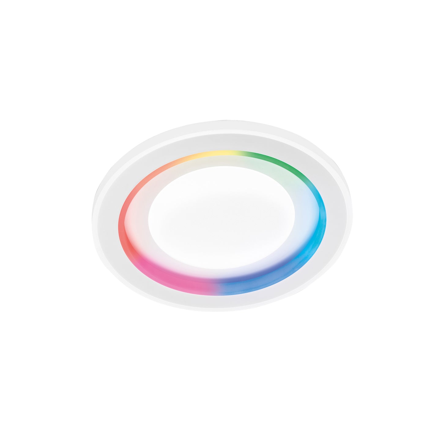 Plafoniera LED DYGITAL tonda in metallo bianco dimmerabile CCT e RGB con telecomando