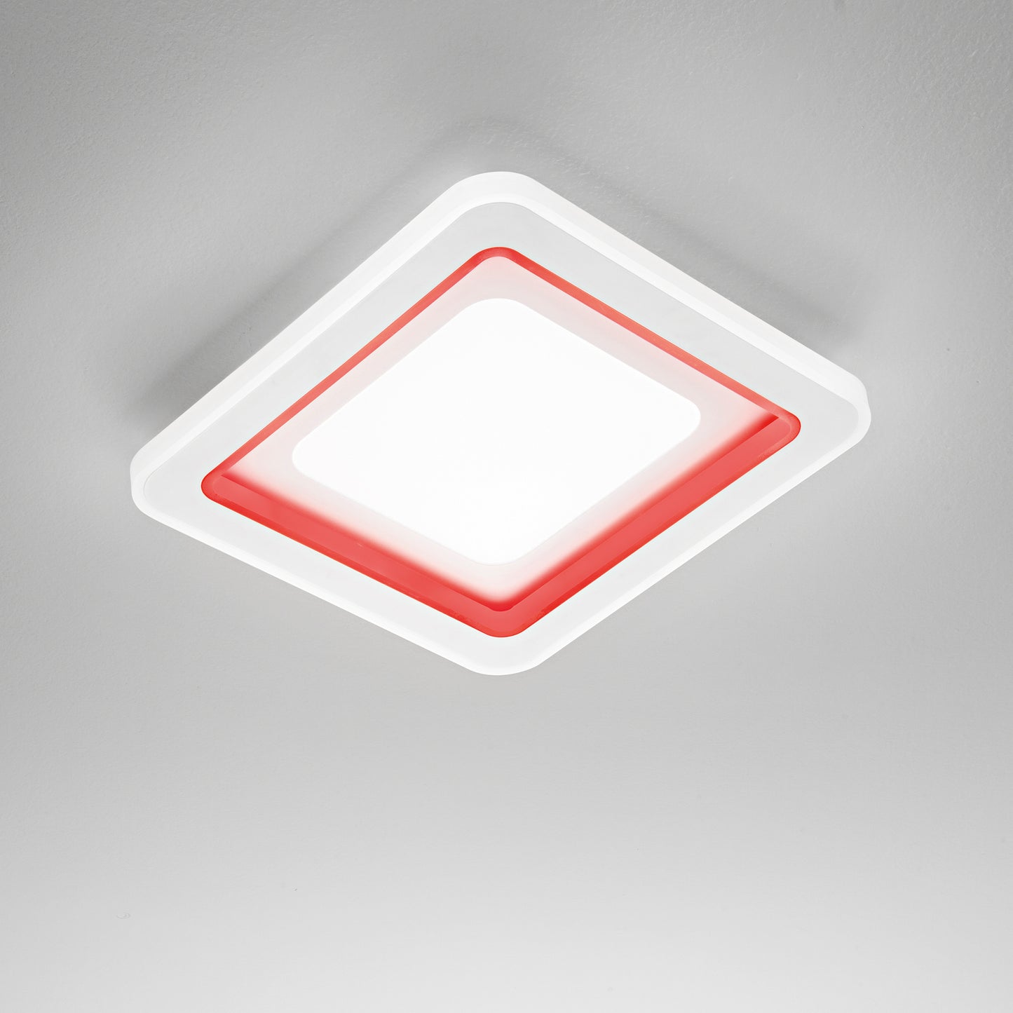 Plafoniera LED DYGITAL quadrata in metallo bianco dimmerabile CCT e RGB con telecomando