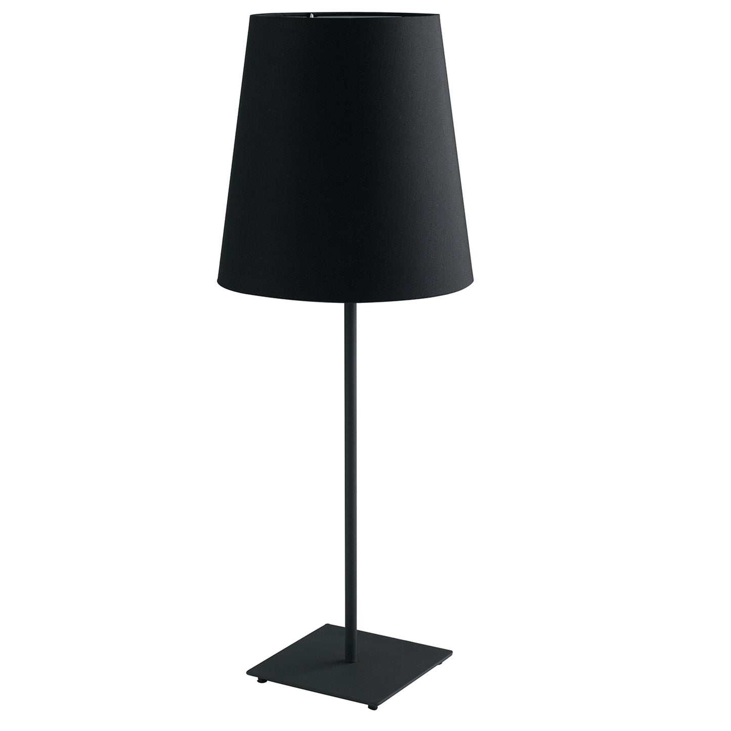 Lampada da tavolo ELVIS in metallo nero con paralume in tessuto
