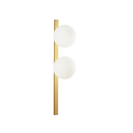 Applique ENOIRE in metallo oro con due diffusori in vetro bianco