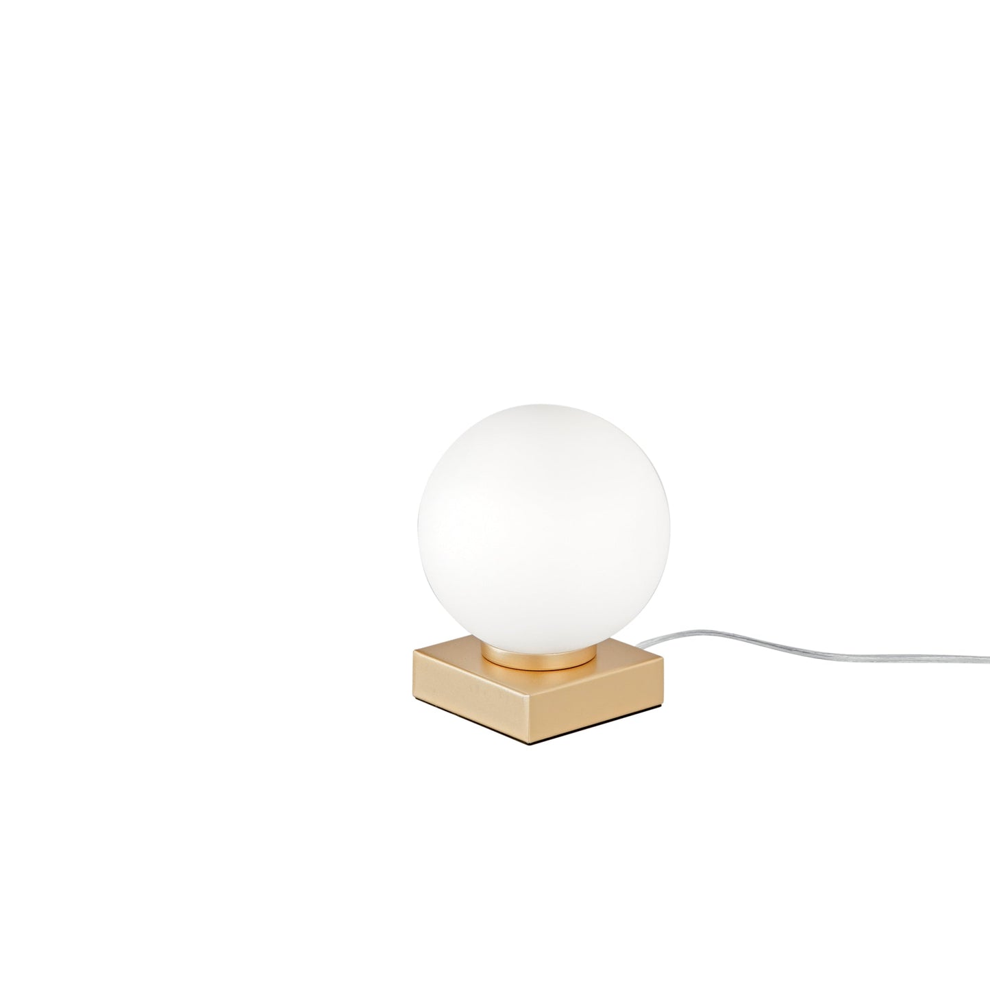 Lampada da tavolo ENOIRE in metallo oro con diffusore in vetro bianco