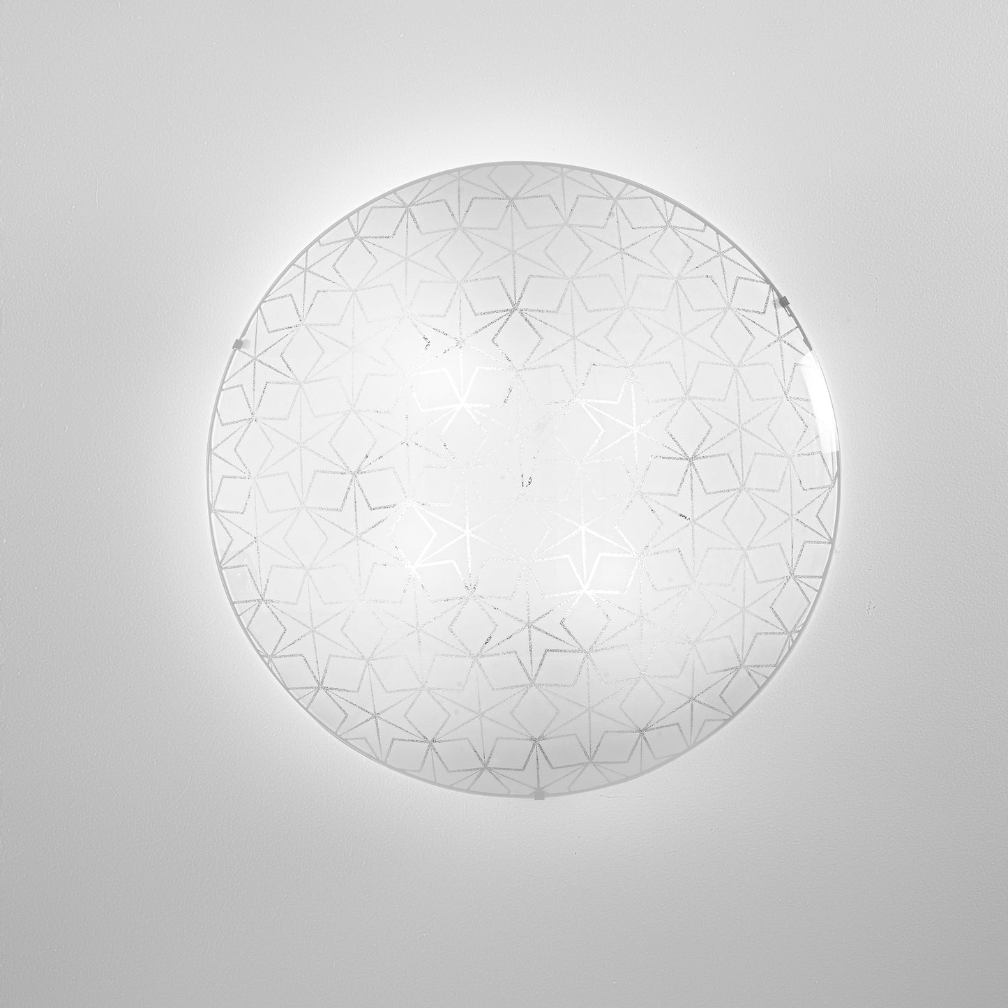 Plafoniera ESAGRAM in vetro bianco 50 cm. Ø