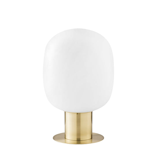 Lampada da tavolo FELLINI in metallo oro con diffusore in vetro 30 cm.