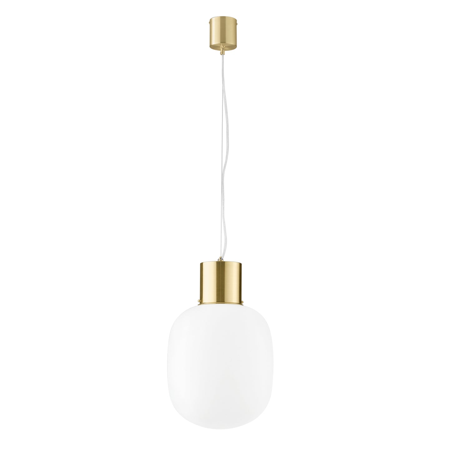 Lampadario a sospensione FELLINI in metallo oro con diffusore in vetro 30 cm.