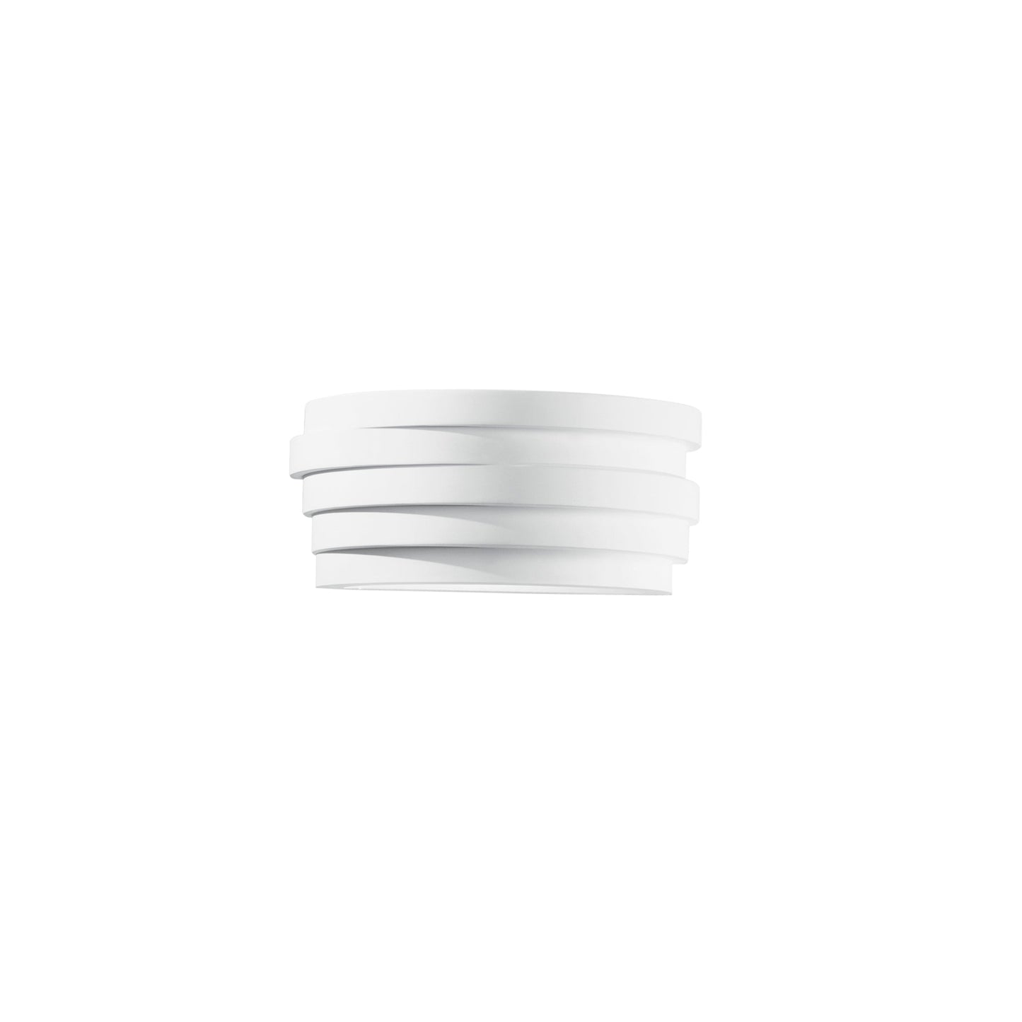 Applique FLOW forma curva in gesso verniciabile con luce biemissione.