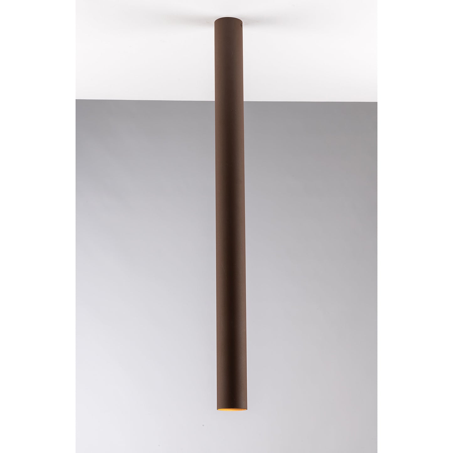 Plafoniera FLUKE cilindrica in metallo bronzo 75 cm.