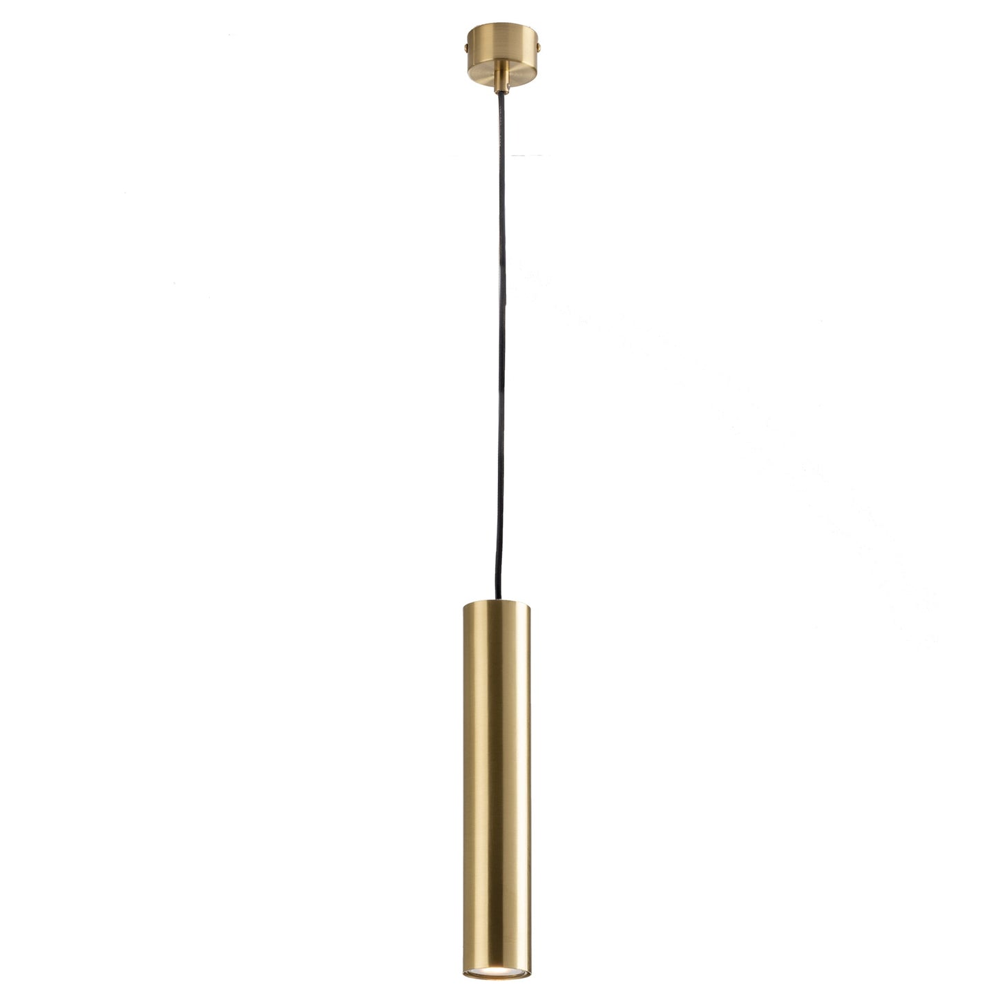 Sospensione FLUKE cilindrica un punto luce in metallo oro 30 cm.
