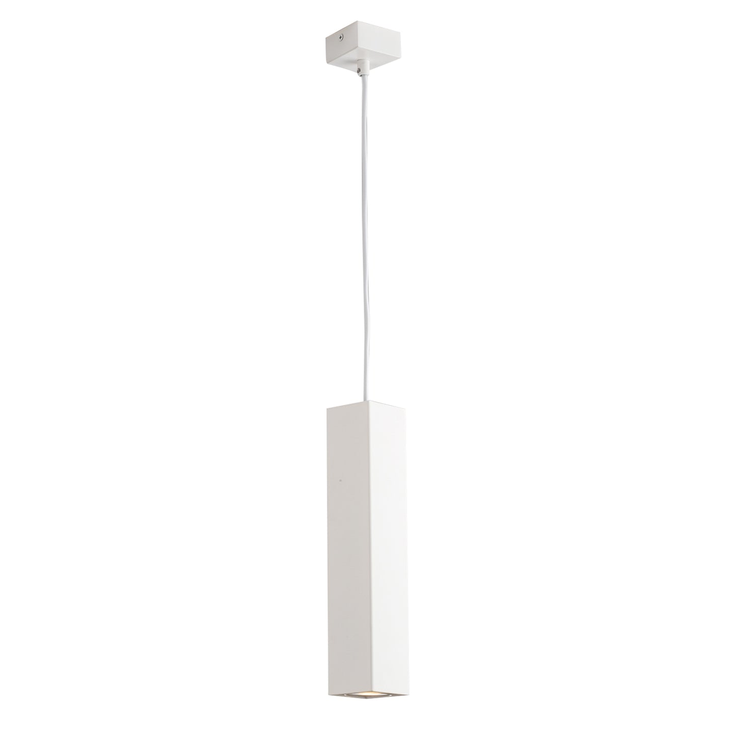 Sospensione FLUKE quadrata un punto luce in metallo bianco 30 cm.