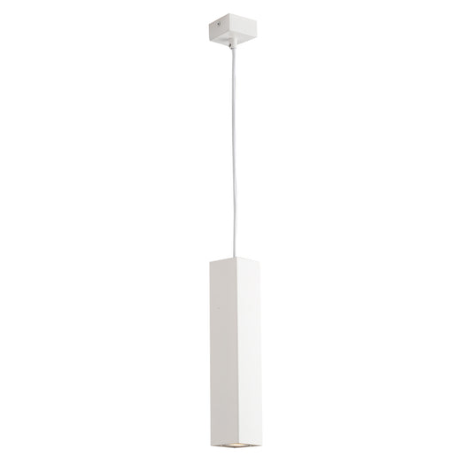Sospensione FLUKE quadrata un punto luce in metallo bianco 30 cm.