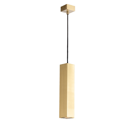 Sospensione FLUKE quadrata un punto luce in metallo oro 30 cm.