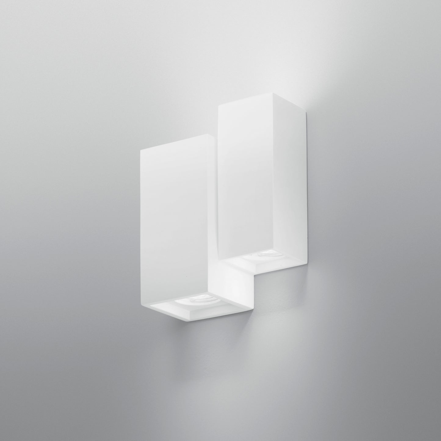 Applique FOSTER in gesso bianco verniciabile con quattro punti luce