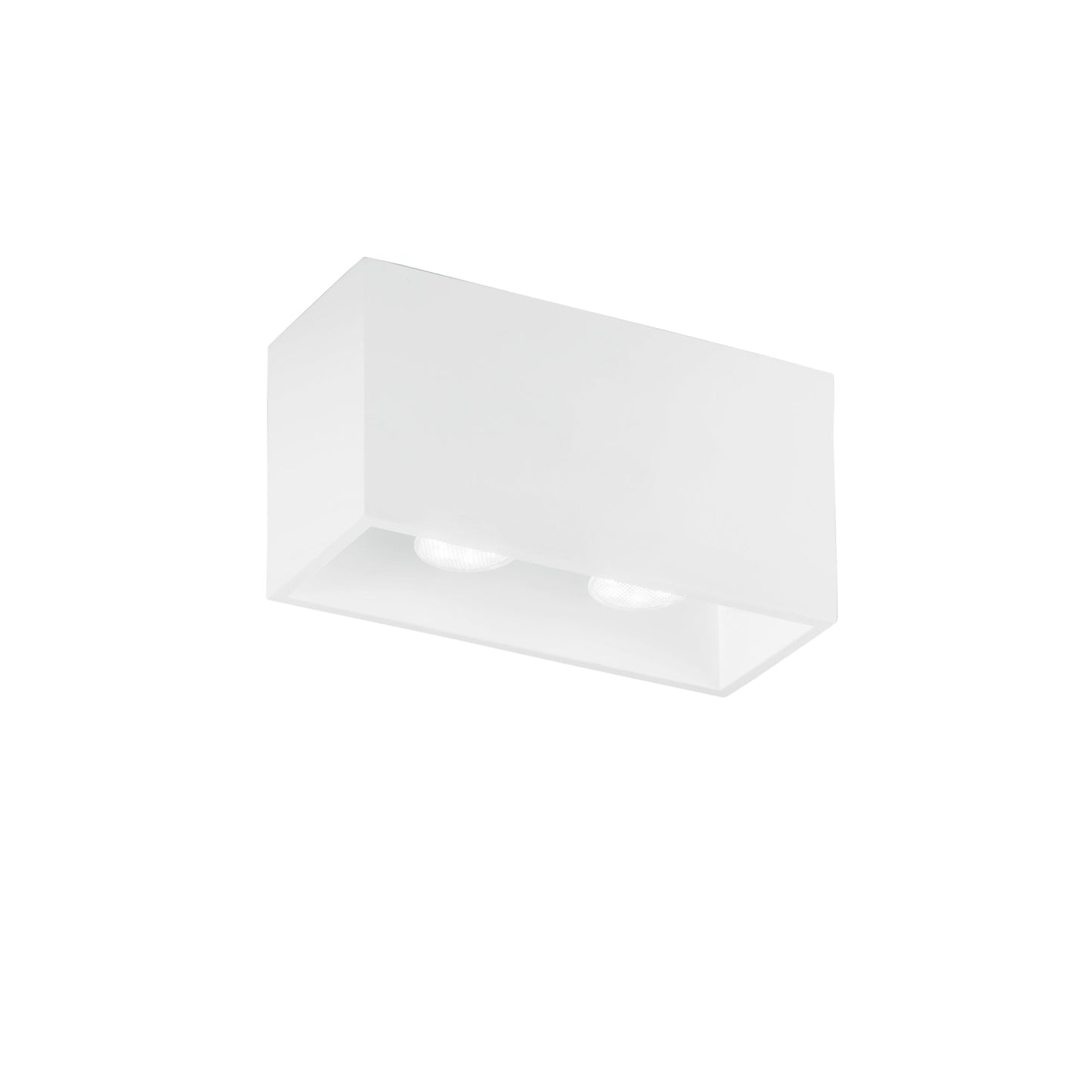 Plafoniera FOSTER in gesso bianco verniciabile con due punti luce