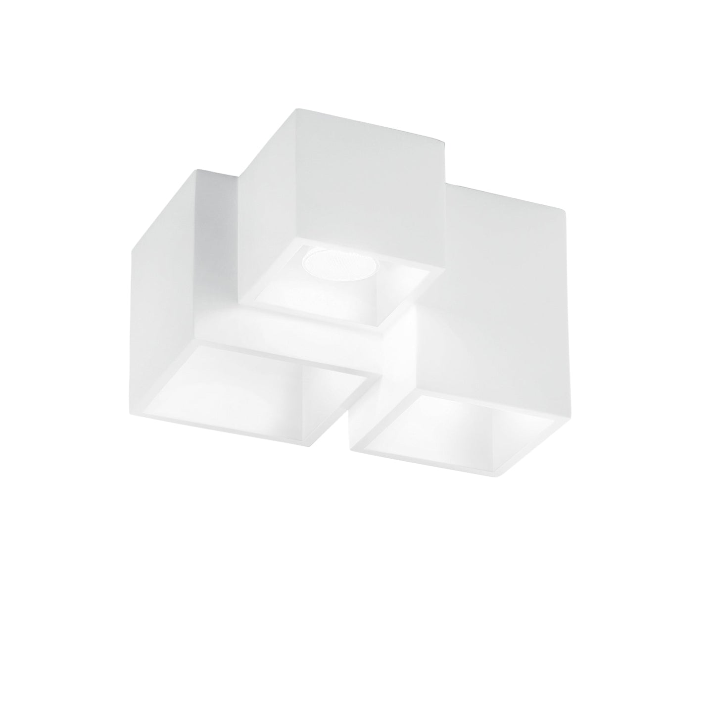 Plafoniera FOSTER in gesso bianco verniciabile con tre punti luce