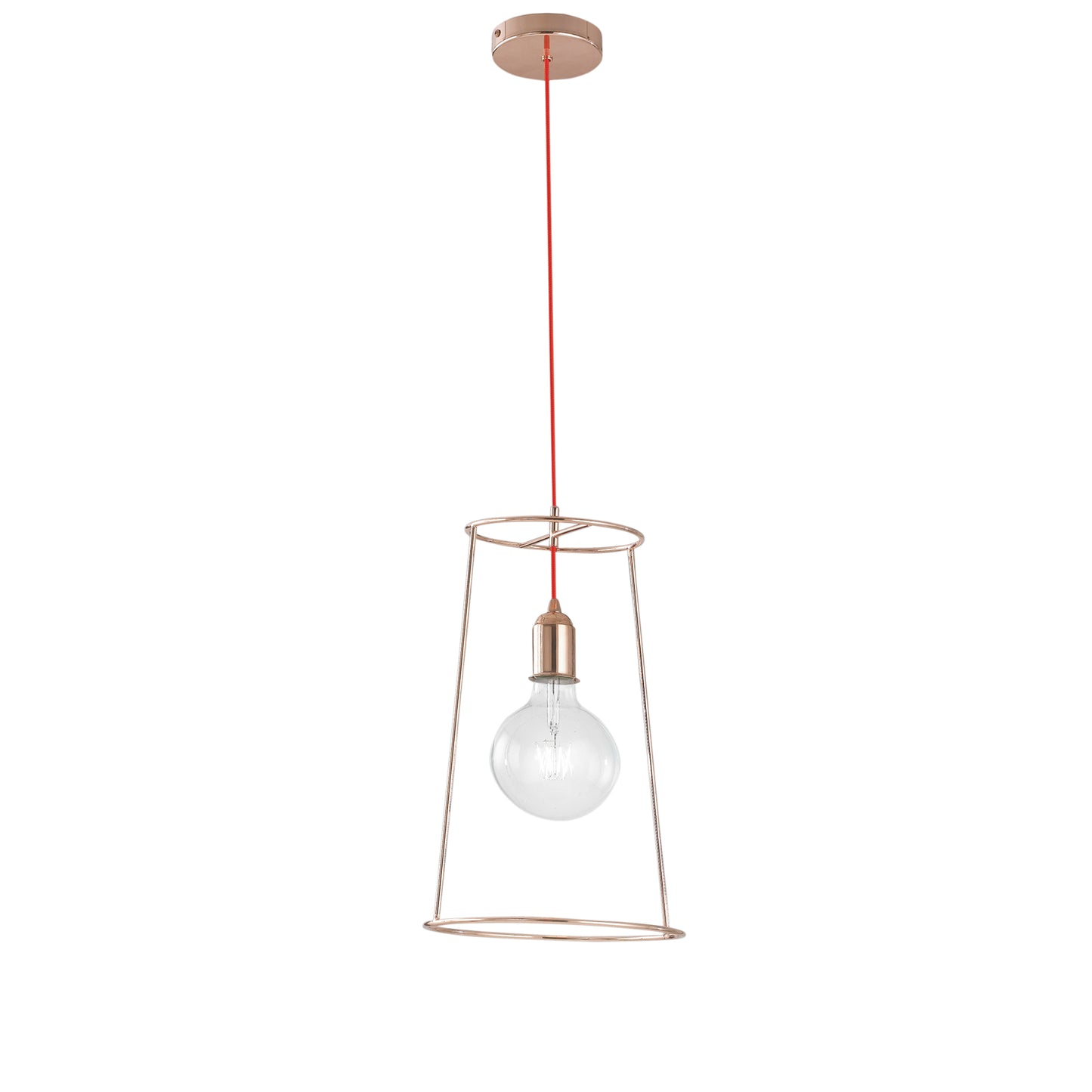 Lampadario a sospensione FRIDA in metallo oro rosa 25 cm.