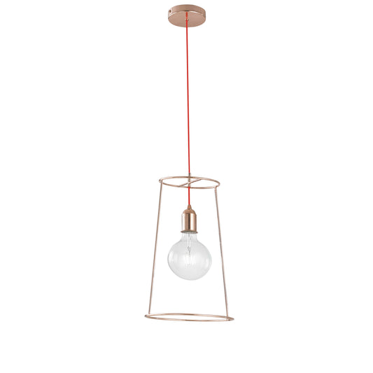 Lampadario a sospensione FRIDA in metallo oro rosa 25 cm.