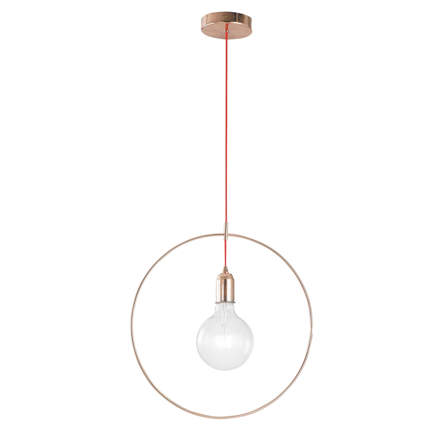Lampadario a sospensione FRIDA in metallo oro rosa 40 cm.