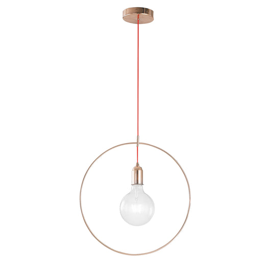 Lampadario a sospensione FRIDA in metallo oro rosa 40 cm.