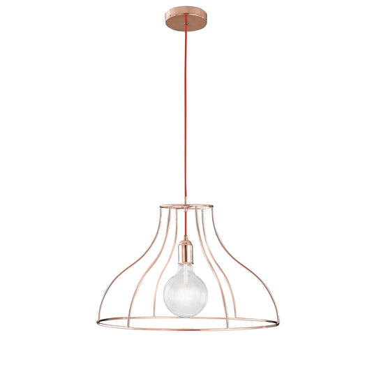 Lampadario a sospensione FRIDA in metallo oro rosa 50 cm.