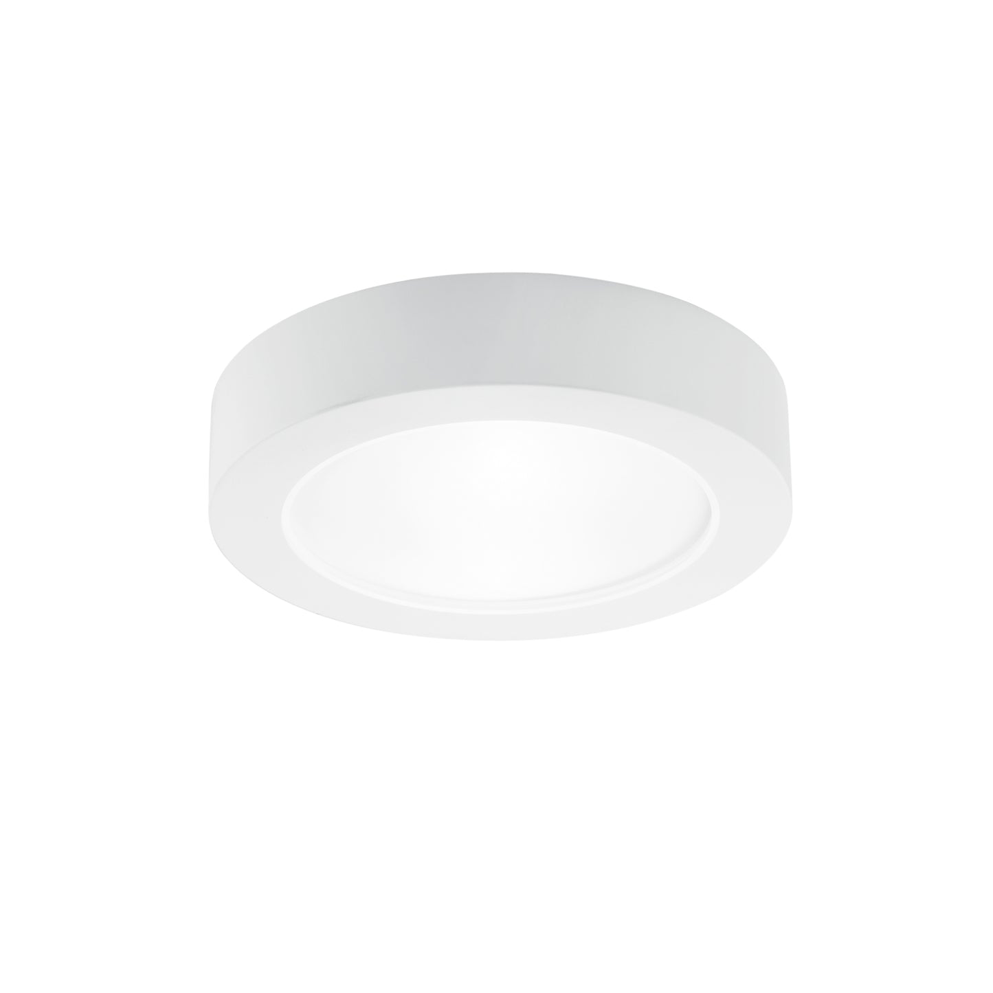 Plafoniera GABRIEL rotonda in gesso bianco verniciabile con diffusore in vetro